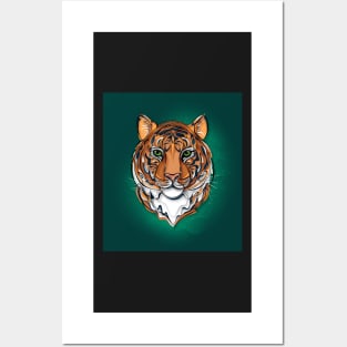 Continuous Line Tiger Portrait. 2022 New Year Symbol by Chinese Horoscope Posters and Art